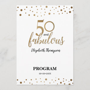 Gold Confetti 50 and fabulous Birthday Editable Programme