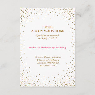 GOLD CONFETTI accommodations card