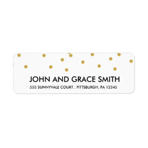 Gold Confetti Address Label