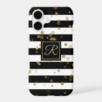 Gold Confetti and Stripes iPhone 8 Plus Case
