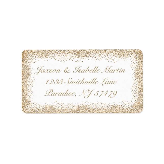 Gold Confetti and White Label (Front)