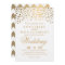 Gold Confetti and White Wedding Invitation