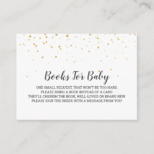 Gold Confetti Baby Shower Book Request Enclosure Card