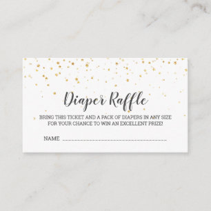 Gold Confetti Baby Shower Diaper Raffle Enclosure Card