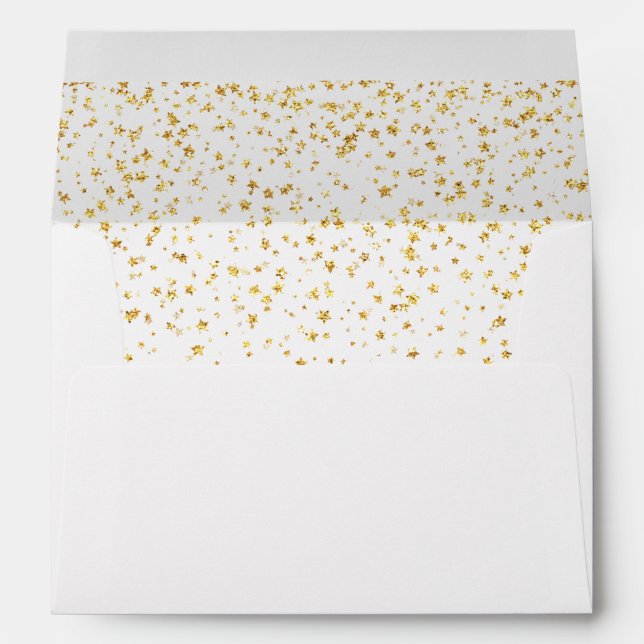 Gold Confetti Baby Shower Invitation Envelope (Back (Bottom))