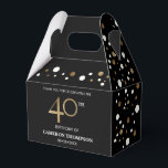 Gold Confetti Black 40th birthday Favour Box<br><div class="desc">Celebrate a milestone birthday in style with our Gold Confetti Black 40th Birthday Favour Box! This chic and classic design features a sophisticated combination of gold, black, and white confetti, setting the perfect tone for a fabulous 40th birthday celebration. Personalise and customise this favour box with the name of the...</div>