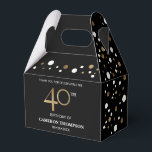 Gold Confetti Black 40th birthday Favour Box<br><div class="desc">Celebrate a milestone birthday in style with our Gold Confetti Black 40th Birthday Favour Box! This chic and classic design features a sophisticated combination of gold, black, and white confetti, setting the perfect tone for a fabulous 40th birthday celebration. Personalise and customise this favour box with the name of the...</div>
