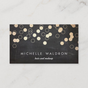 Gold Confetti Black  Makeup Artist  Business Card