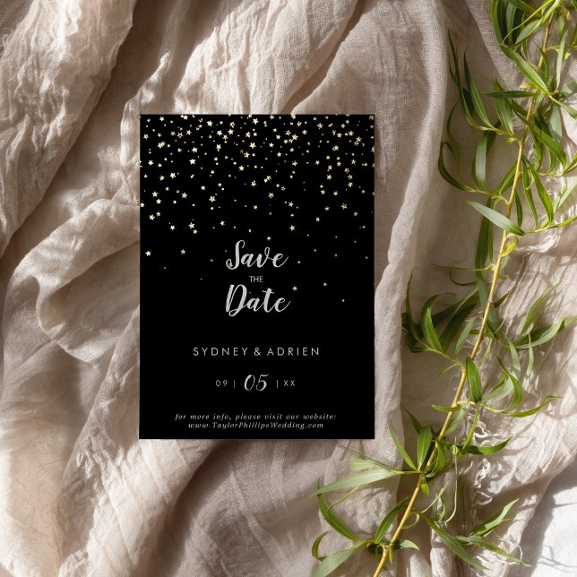 Gold Confetti|Black Save The Date Real Gold (Creator Uploaded)