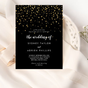 Gold Confetti   Black The Wedding Of Invitation