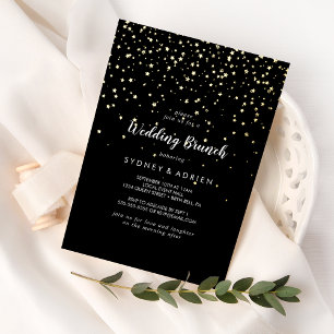Gold Confetti Black Wedding Brunch