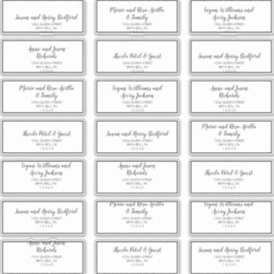 Gold Confetti   Black Wedding Guest Address Labels