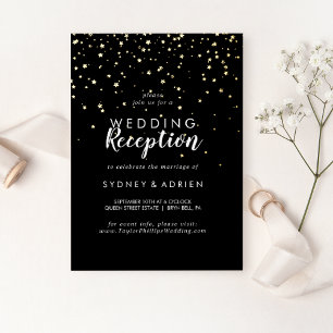Gold Confetti Black Wedding Reception Only