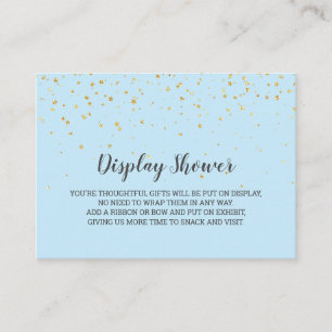 Gold Confetti Blue Baby Display Shower Enclosure Card