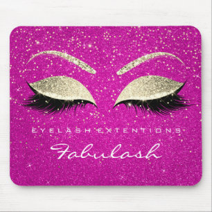 Gold Confetti Branding Beauty Hot Pink Lashes Mouse Mat