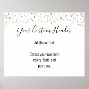 Gold Confetti Casual Do It Yourself Festive Sign