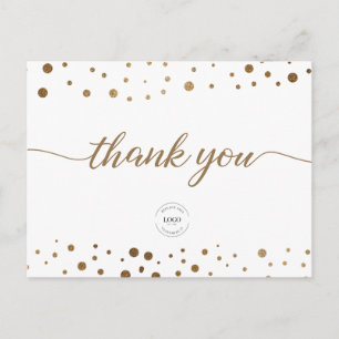 Gold Confetti celebration Business logo Postcard