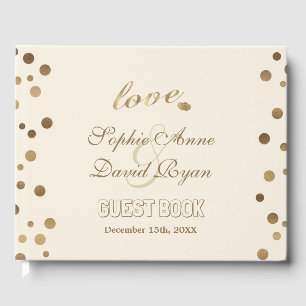 Gold Confetti Champagne 50th Surprize Birthday Guest Book