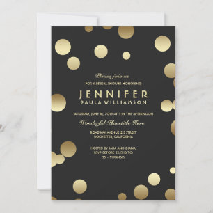 Gold Confetti Chic Modern Bridal Shower Invitation