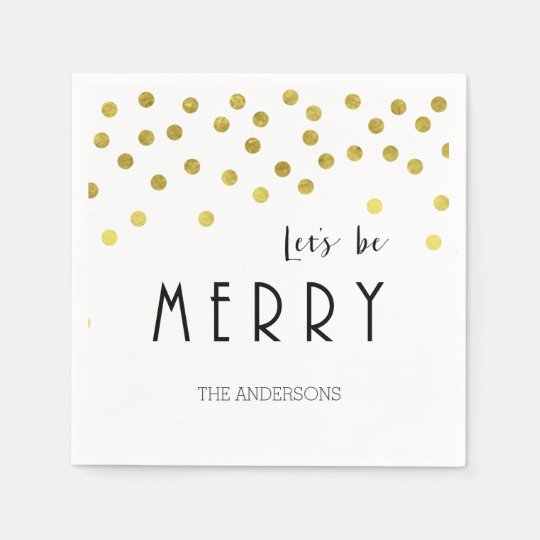 Gold confetti Christmas napkins Disposable Napkins