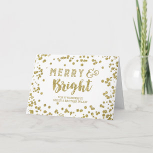 Gold Confetti Christmas Sister & Brother in Law Holiday Card