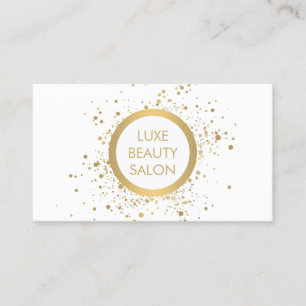 Gold Confetti Circle White Business Card