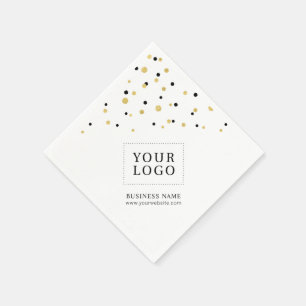 Gold Confetti Custom Business Promotional Logo Napkin