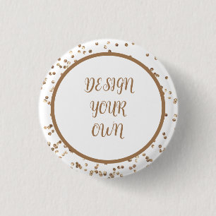 Gold Confetti Design Your Own 3 Cm Round Badge