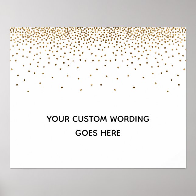 Gold Confetti Do It Yourself Custom Wedding Sign (Front)