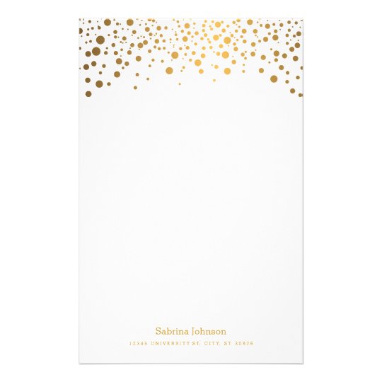 Gold Border Custom Stationery, Gold Border Stationery Templates