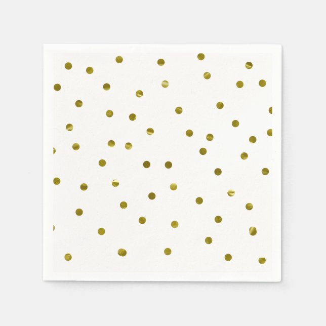 Gold Confetti Dots Faux Foil Modern Chic Simple Napkin (Front)