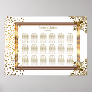 Gold Confetti Dots Framed -18 Seating Chart
