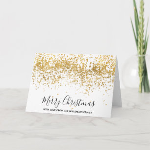 Gold Confetti Dots Holiday Card