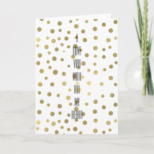 Gold Confetti Dots Love Card