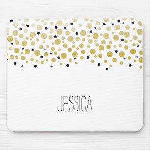 Gold Confetti Dots Mouse Mat