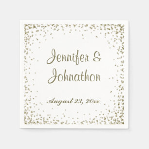 Gold  Confetti Dots Wedding Reception Napkin
