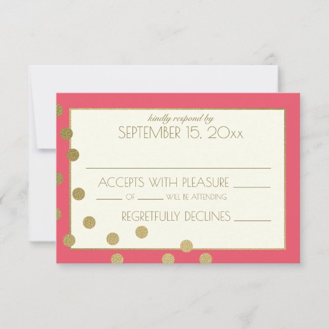 Gold Confetti Dots Wedding Response (Front)