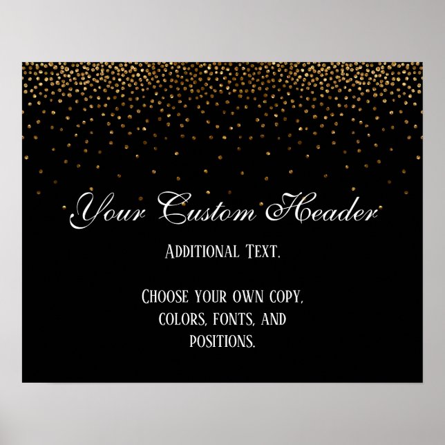 Gold Confetti Elegant Do It Yourself Wedding Sign (Front)