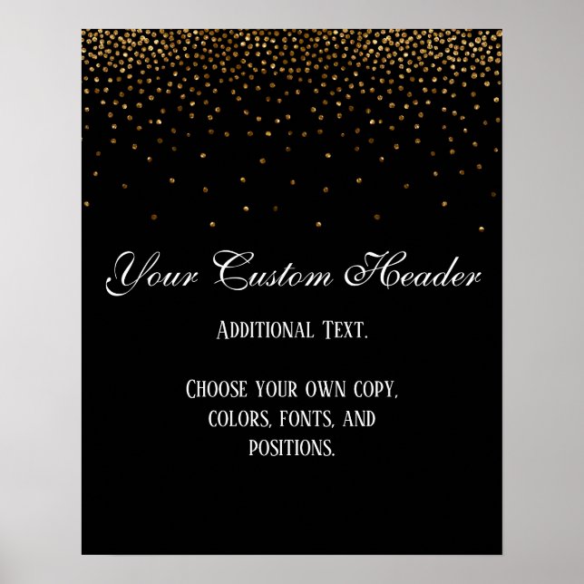 Gold Confetti Elegant Do It Yourself Wedding Sign (Front)