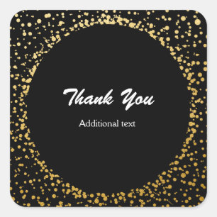 Gold Confetti Elegant Glamour Dots Favour Stickers