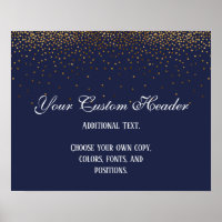 Gold Confetti Elegant Navy Do It Yourself Wedding