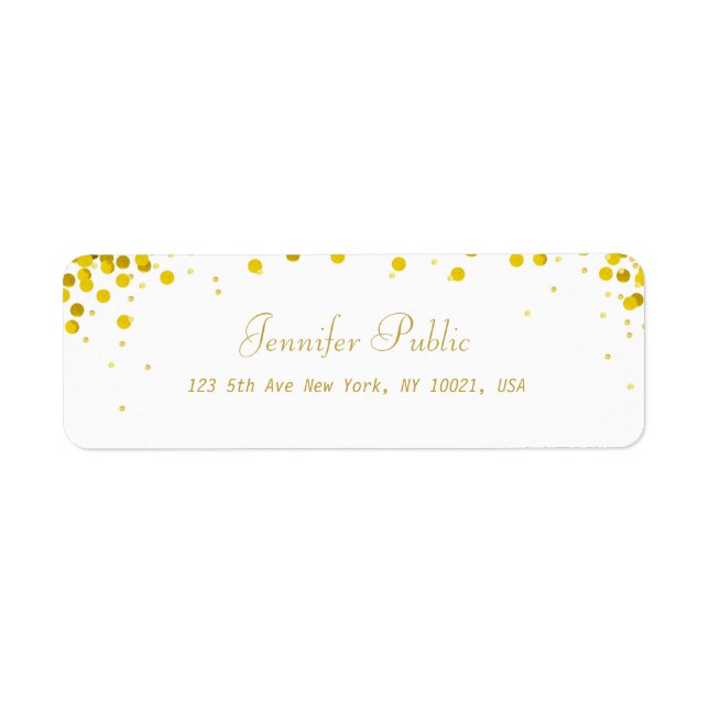Gold Confetti Elegant Script Luxurious Modern (Front)
