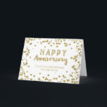 Gold Confetti Employee Anniversary Card<br><div class="desc">Wish your employees and staff a happy anniversary with your company with this modern greeting card featuring a fun gold confetti pattern and modern handwritten style text.</div>