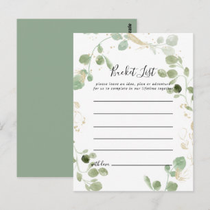 Gold Confetti Eucalyptus Foliage Bucket List Cards