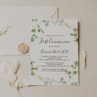 Gold Confetti Eucalyptus Foliage First Communion