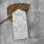 Gold Confetti Eucalyptus Foliage Wedding      All In One Invitation<br><div class="desc">This gold confetti eucalyptus foliage wedding all in one invitation is perfect for a rustic wedding. The design features watercolor eucalyptus green foliage with gold confetti.

Save paper by including more details within the invitation instead of on a separate enclosure card.</div>