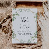 Gold Confetti Eucalyptus Let's Celebrate Party 