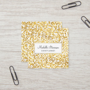 Gold Confetti Event Planner Business Cards