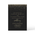 Gold Confetti Fancy Script Front & Back Wedding 