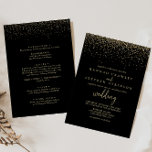 Gold Confetti Fancy Script Front & Back Wedding  Invitation<br><div class="desc">This gold confetti fancy script front and back wedding invitation is perfect for a rustic wedding. The simple and elegant design features sparkling gold confetti coupled with a stylish script typography.

Save paper by including more details on the back of the invitation instead of on a separate enclosure card.</div>